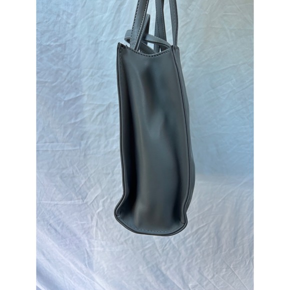 Telfar Small Shopping Bag Grey Faux Leather Crossbody Top Handle - Picture 9 of 12